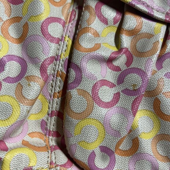 COACH Leah Signature Op Art Muti-color CC Shopper Tote Bag 13142 READ - Picture 15 of 16